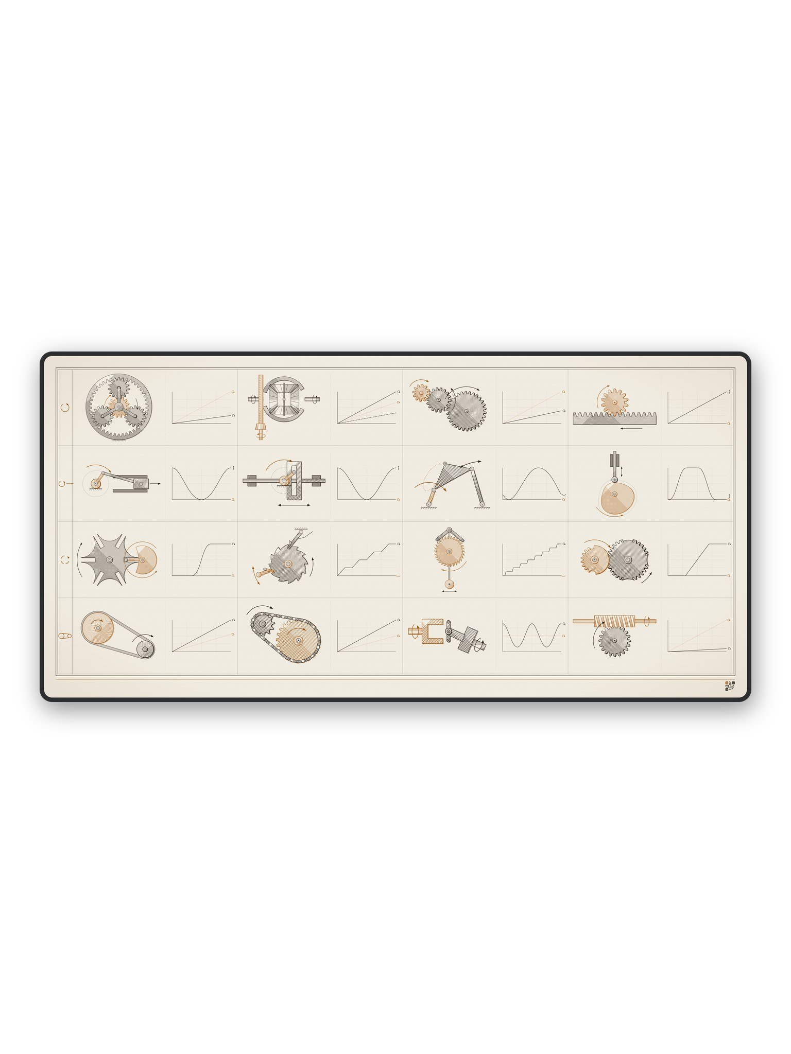 Mechanical atlas desk mat, 31.5 x 15.5 in · MOTION product image (4)