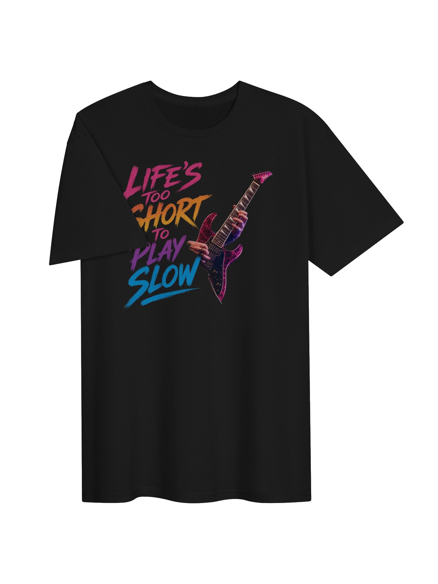 Life's too short to play slow - guitar t-shirt | funny guitar t-shirts product image (4)