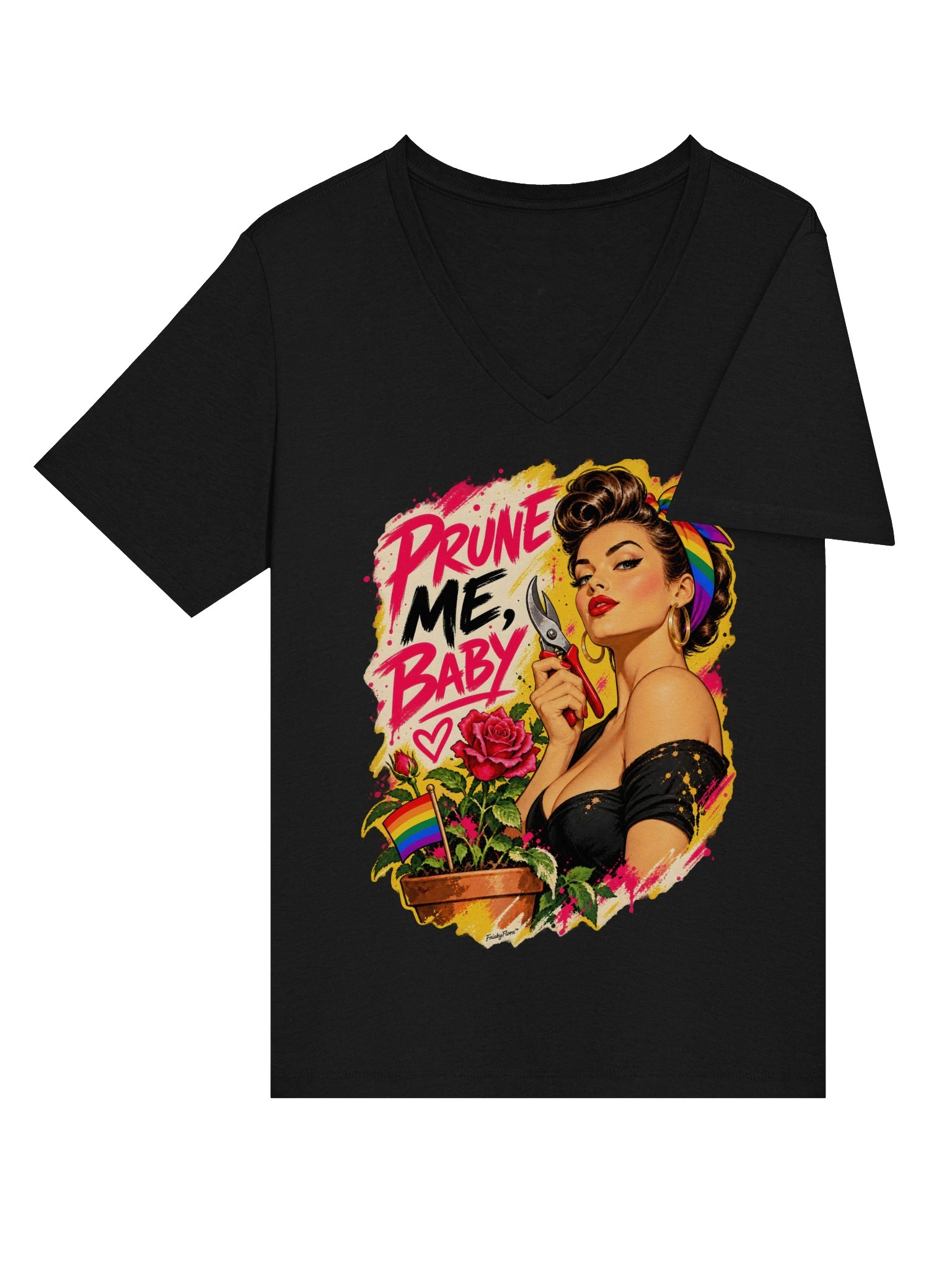 Prune Me, Baby Pin-Up Pride V-Neck Tee product image (49)