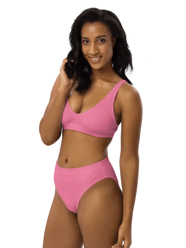 His House Womens High Waisted Bikini Set - Pink product image (1)