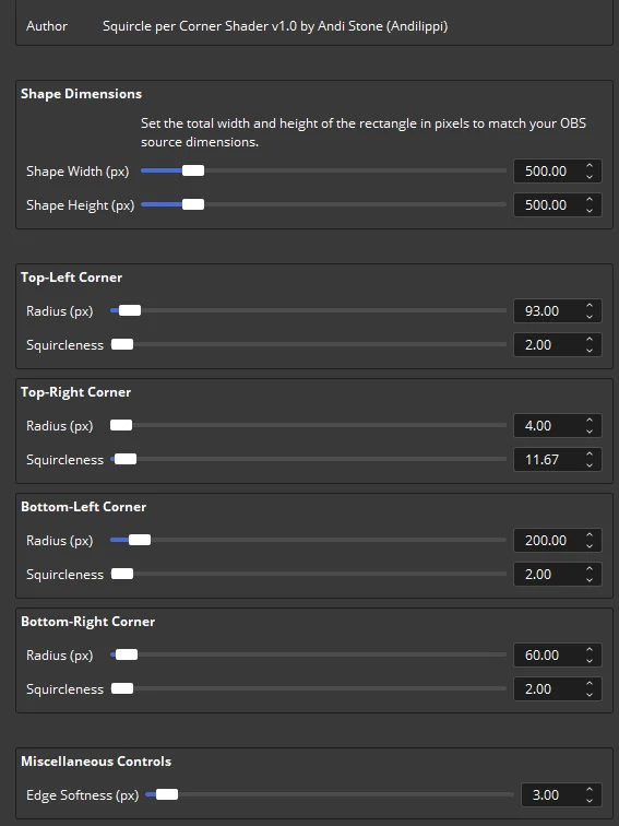 OBS Shader - Squircle per Corner product image (2)