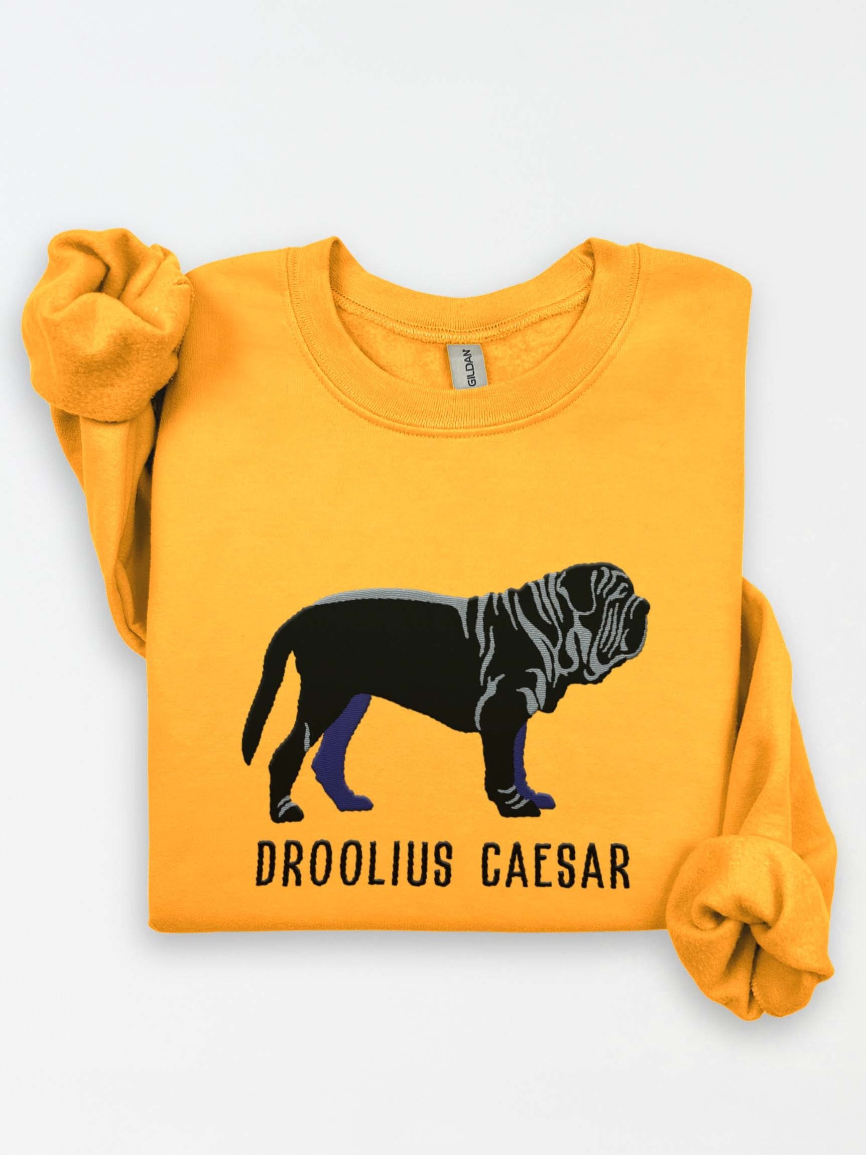 Droolius Caesar Sweatshirt (Embroidered) of a Neapolitan Mastiff(Black) product image (1)
