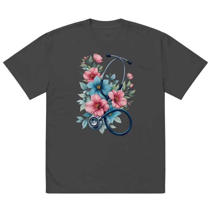 Nurse Floral Stethoscope Serenity Tee product image (5)