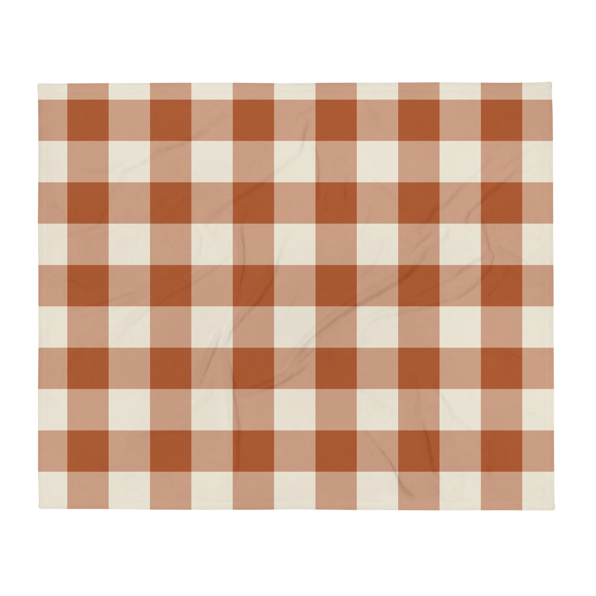 Buffalo Check Throw — Rust & Cream