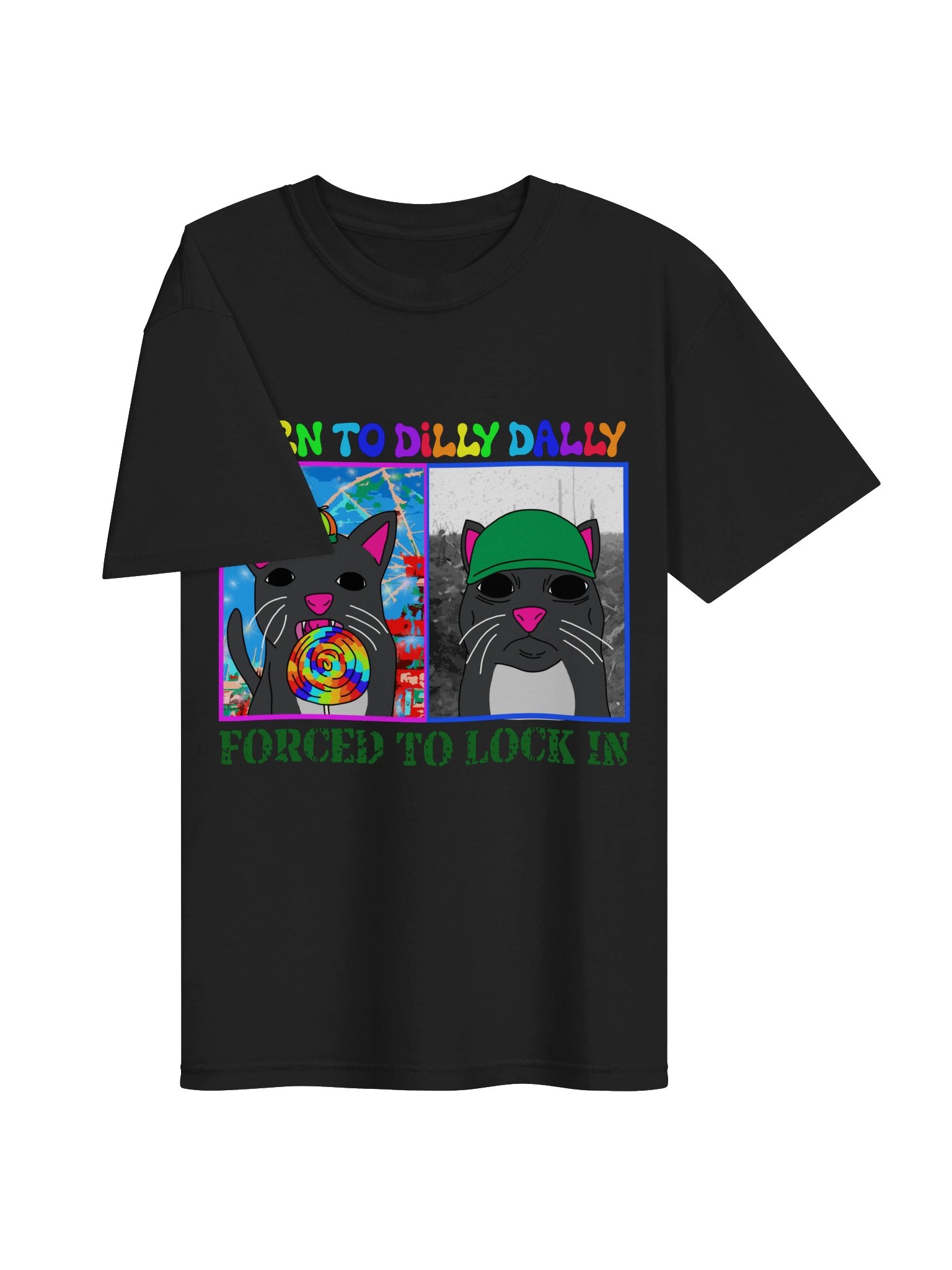 born to dilly dally, forced to lock in shirt product image (3)