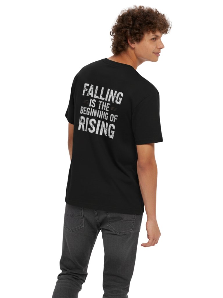 Falling Is the Beginning of Rising | Motivational Red Graphic T-Shirt – Authentic Warrior product image (1)