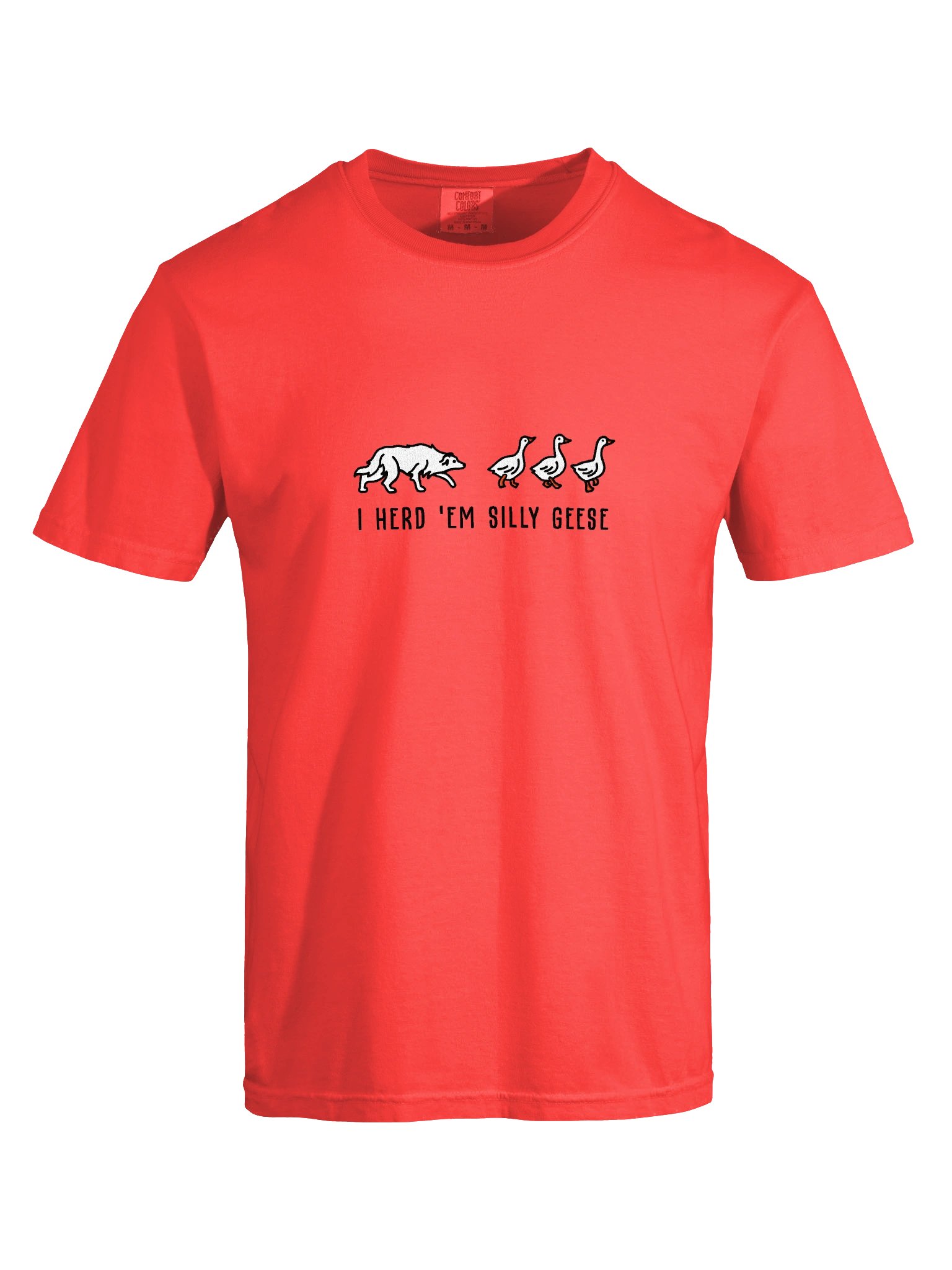 I Herd 'Em Silly Geese T-Shirt(Embroidered) of a Border Collie(White) product image (8)