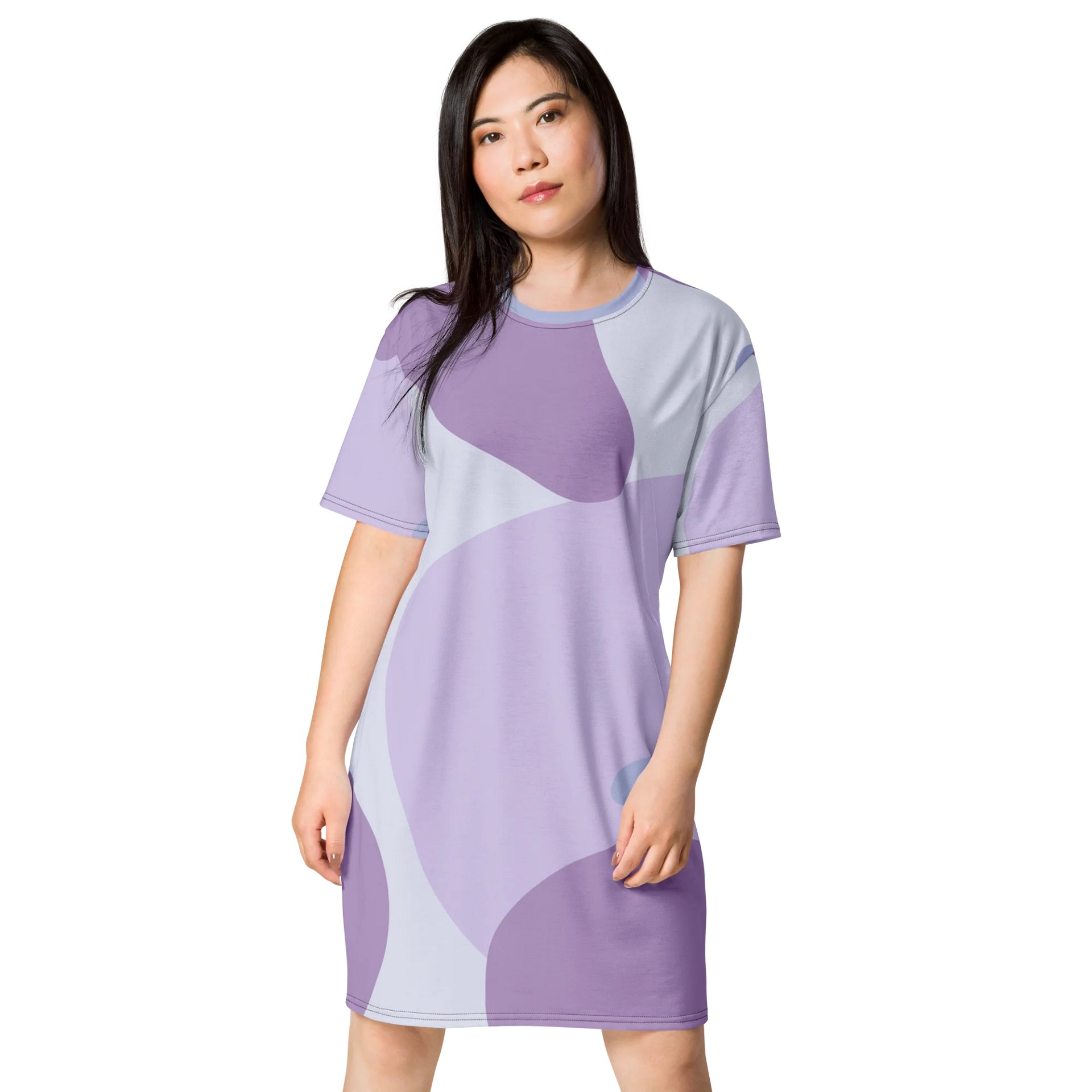 Elegant Purple Swirl Oversized T-Shirt Dress - Exclusive TDSMUSIC Design product image (1)
