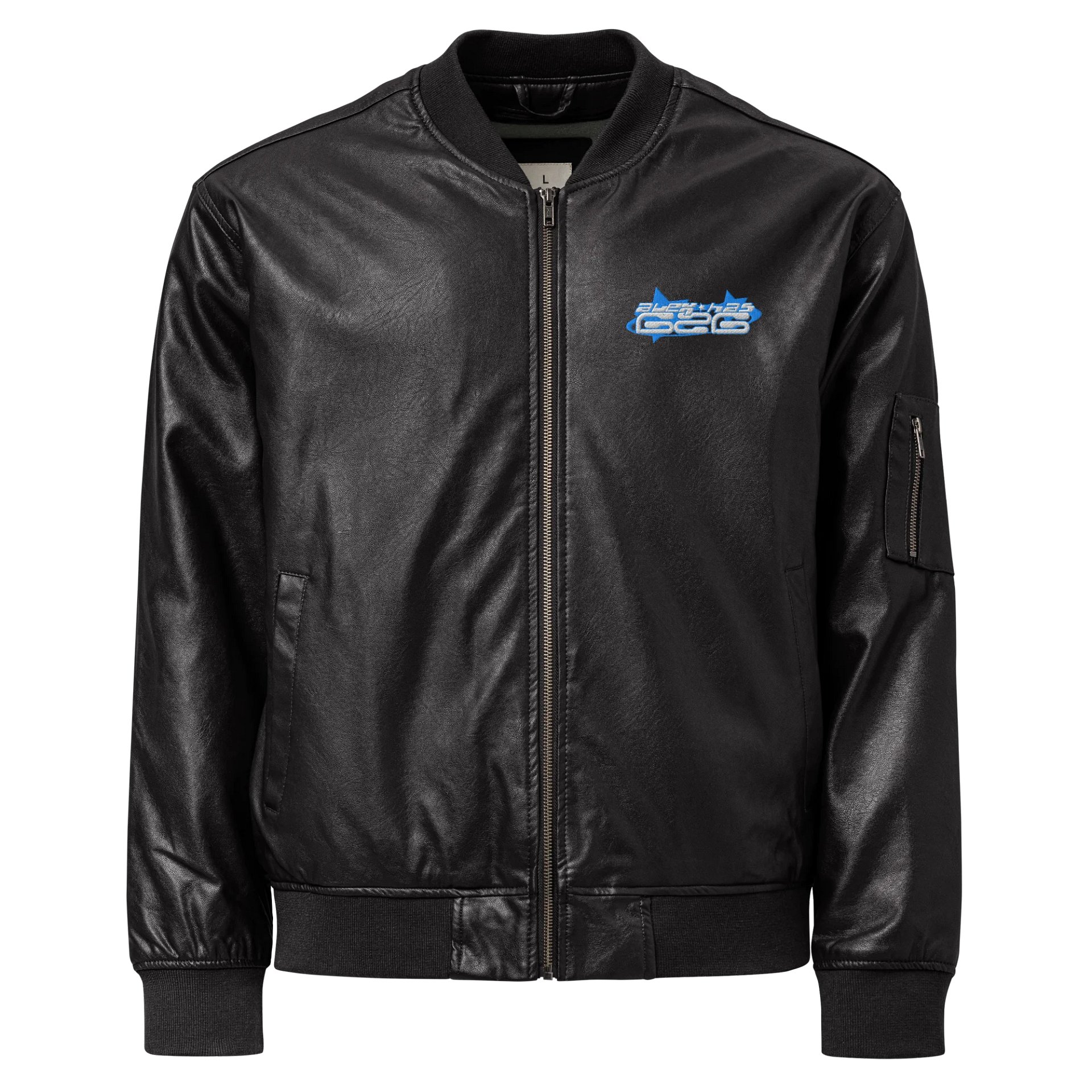 alexhasg2g - Logo Embroidered Faux Leather Jacket product image (1)