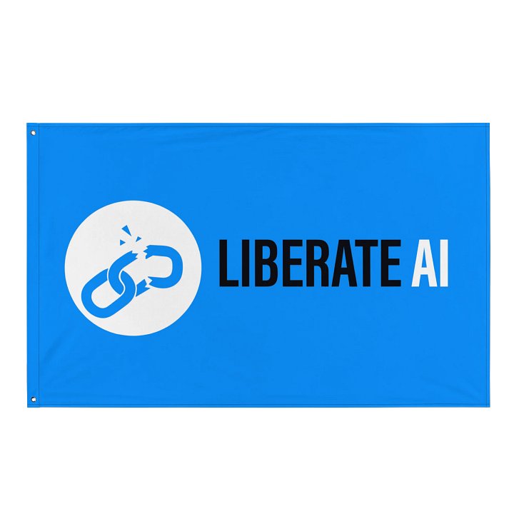 Liberate AI Movement Flag (Blue) product image (1)