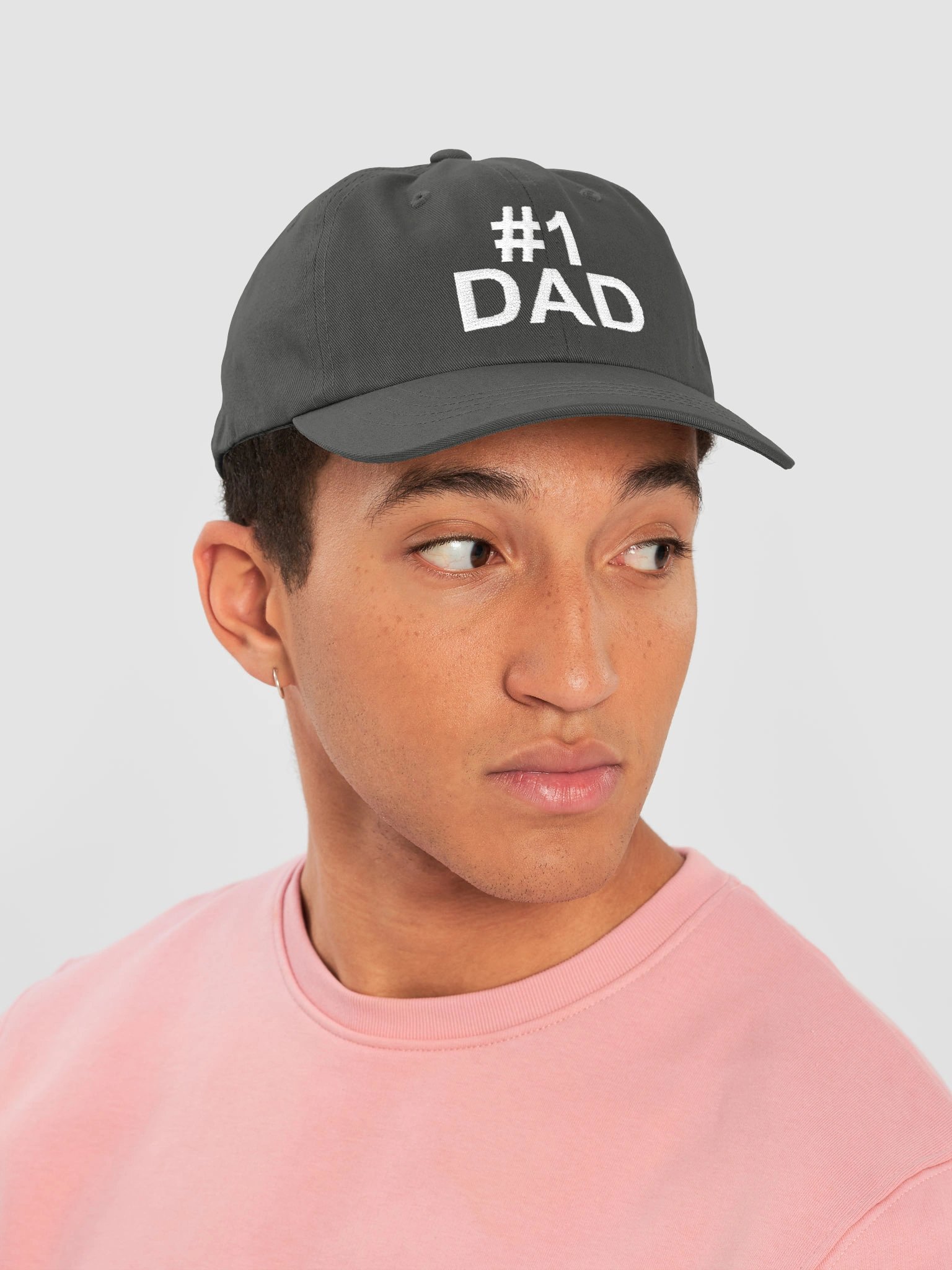 #1 Dad Grey Embroidered Hat product image (6)