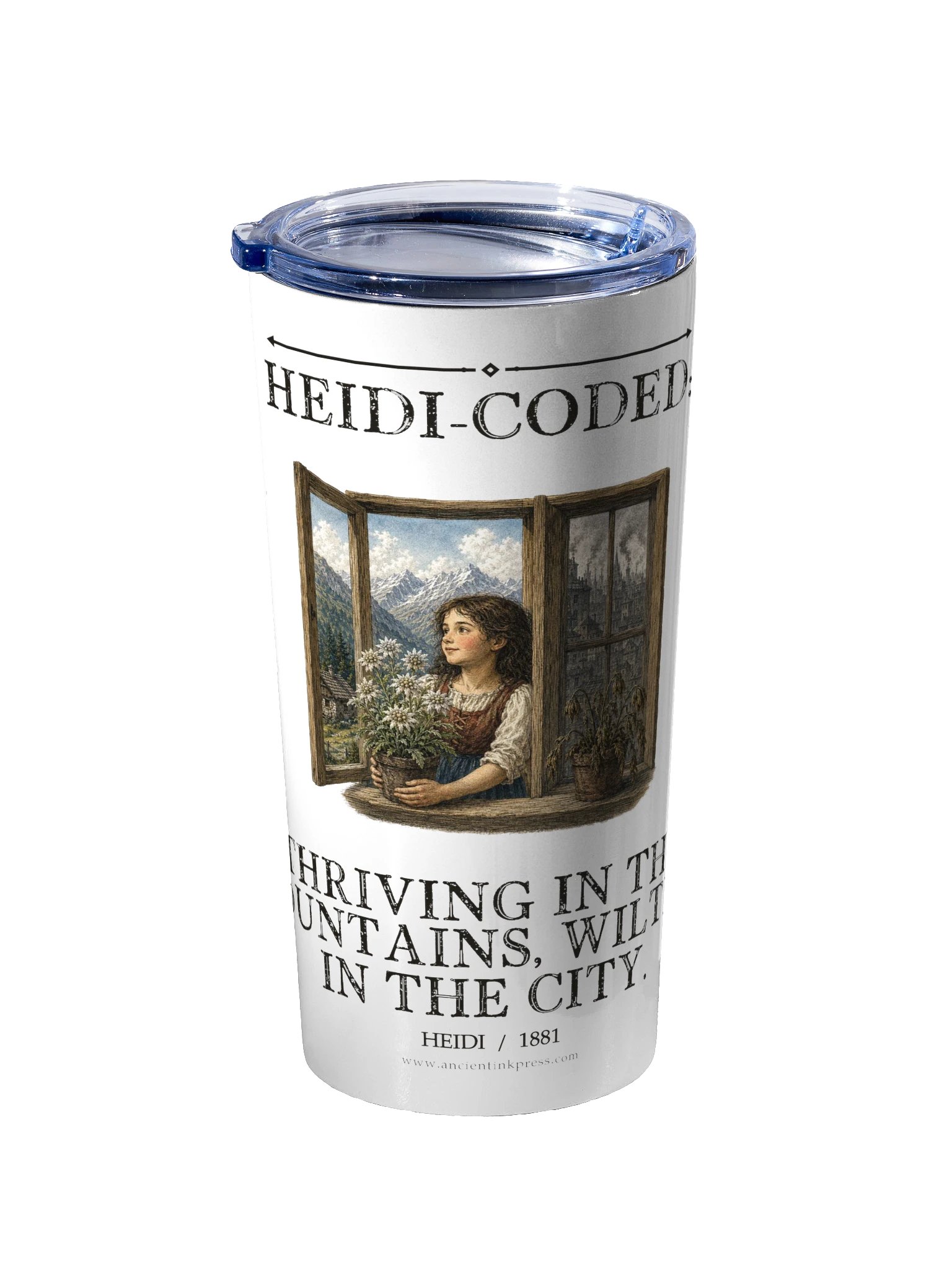 Heidi Coded Thriving Mountains Wilting City -- Heidi 20oz Tumbler product image (2)