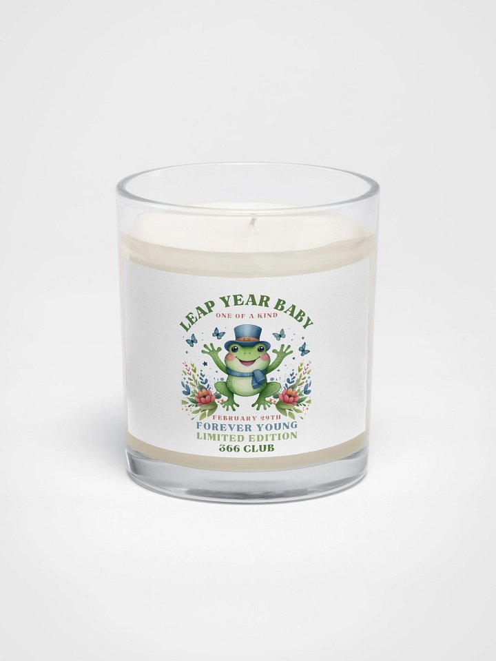 Leap Year Soy Candle February 29th Birthday Party Décor and Keepsake Leapers 366 Club , Clear Glass Jar product image (1)
