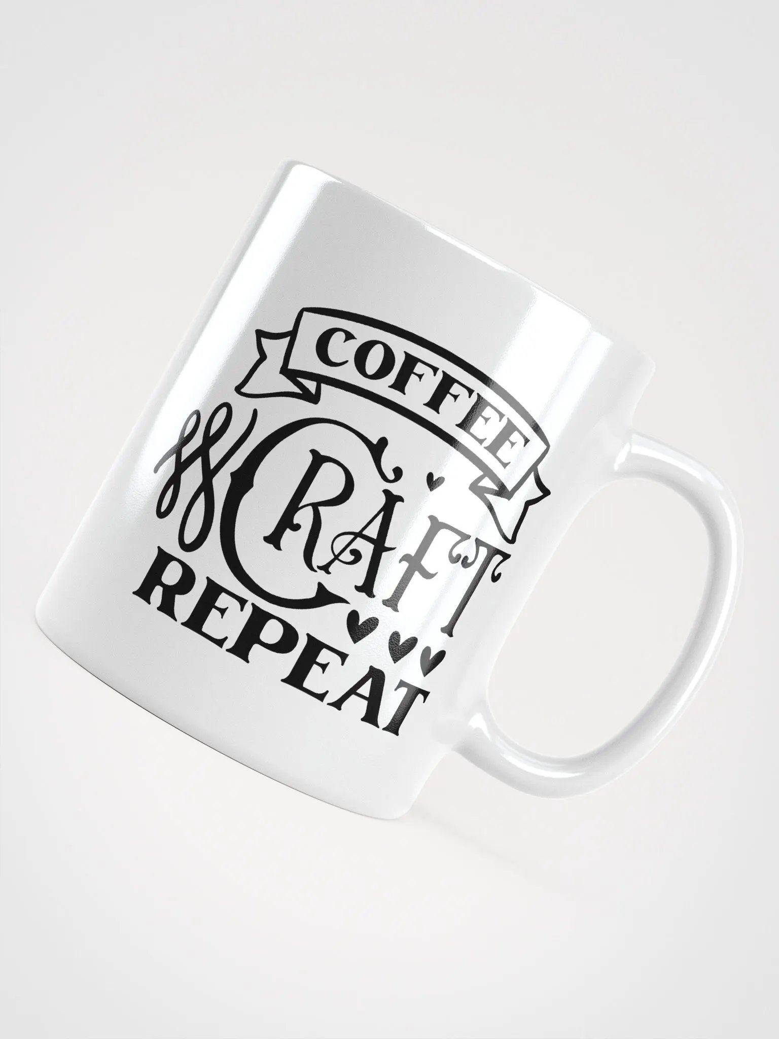 Coffee Craft Repeat White Glossy Mug product image (4)