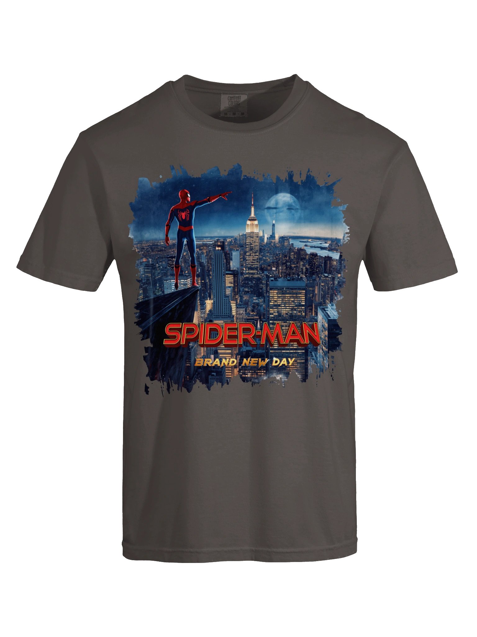 Spider-Man Brand New Day City View T-Shirt | Retro Marvel Graphic Tee product image (1)