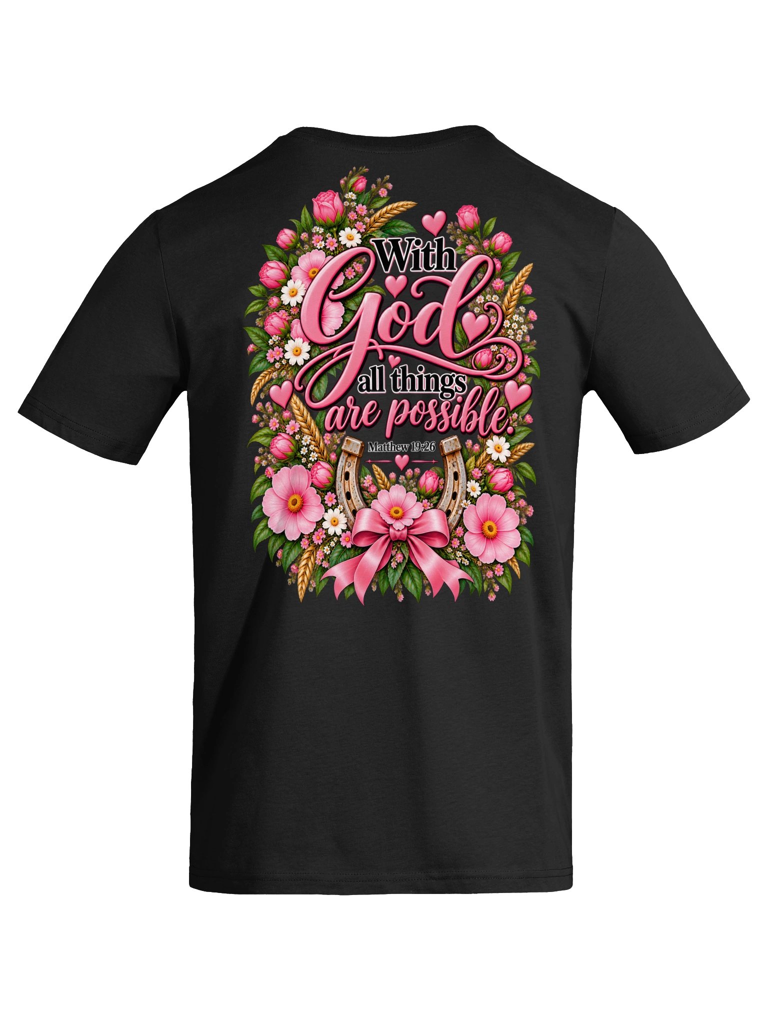 Women's Christian Horse T-Shirt – Grace in the Countryside | Matthew 19:26 product image (7)