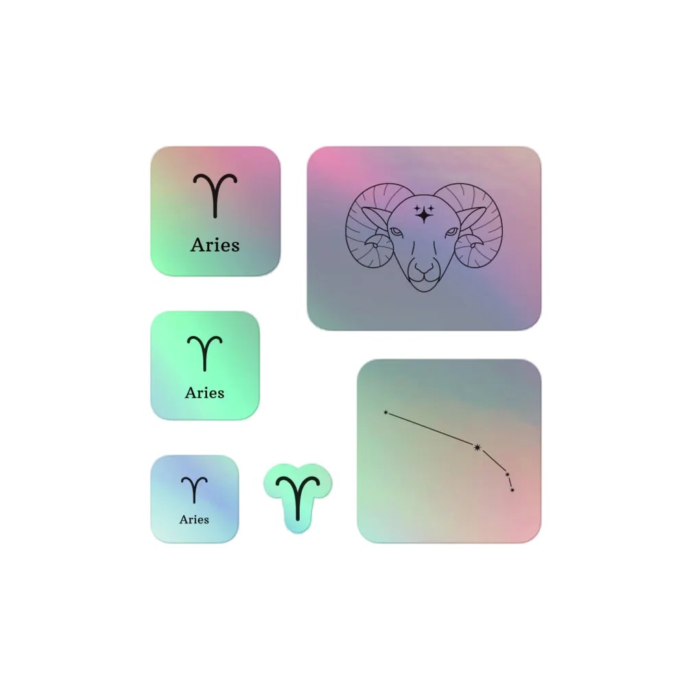 Zodiac Aries - Holographic Sticker Set product image (1)