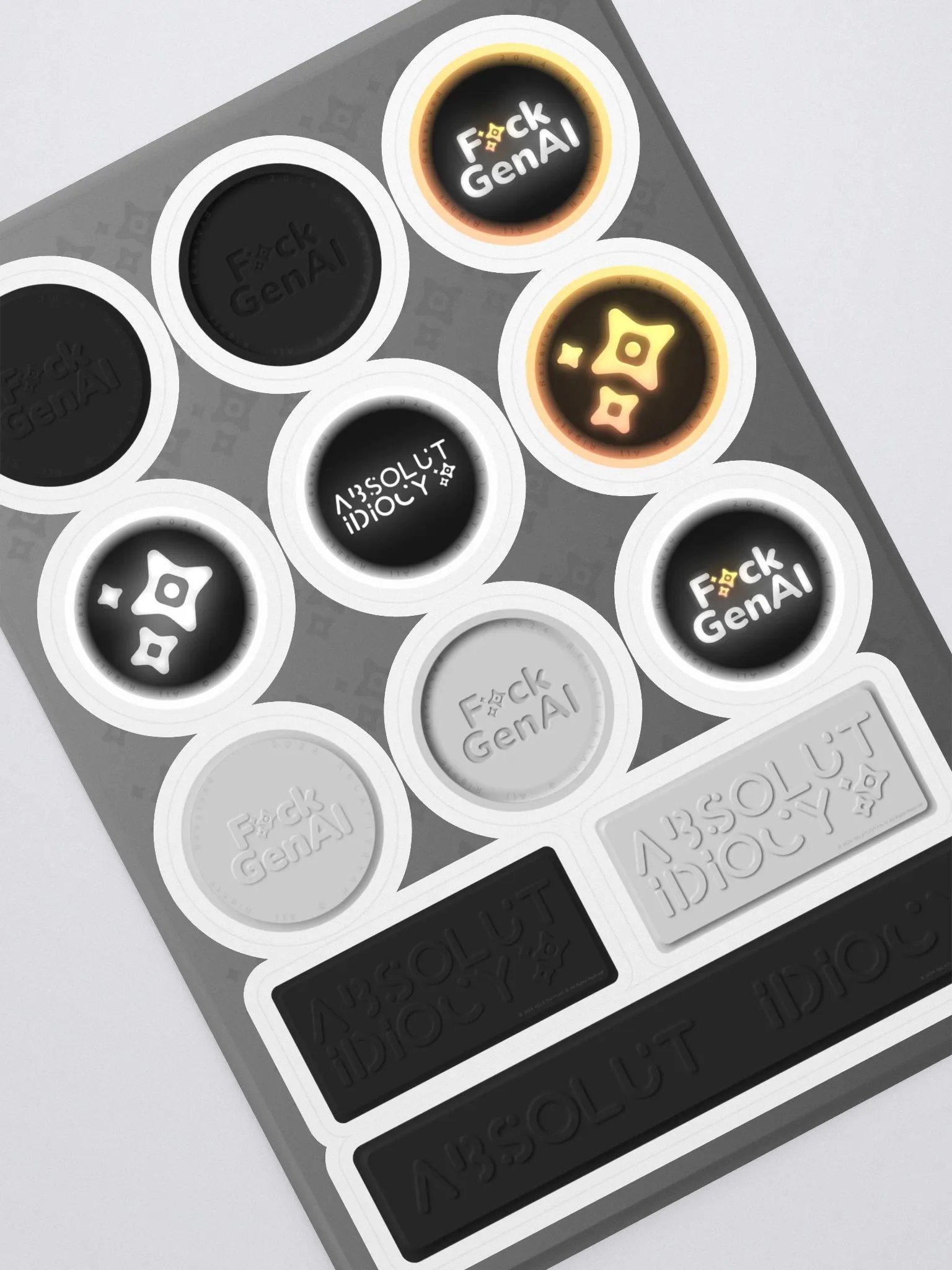 Absolut Idiocy Kiss Cut Sticker Sheet w/BG Set #0 (On White) product image (1)