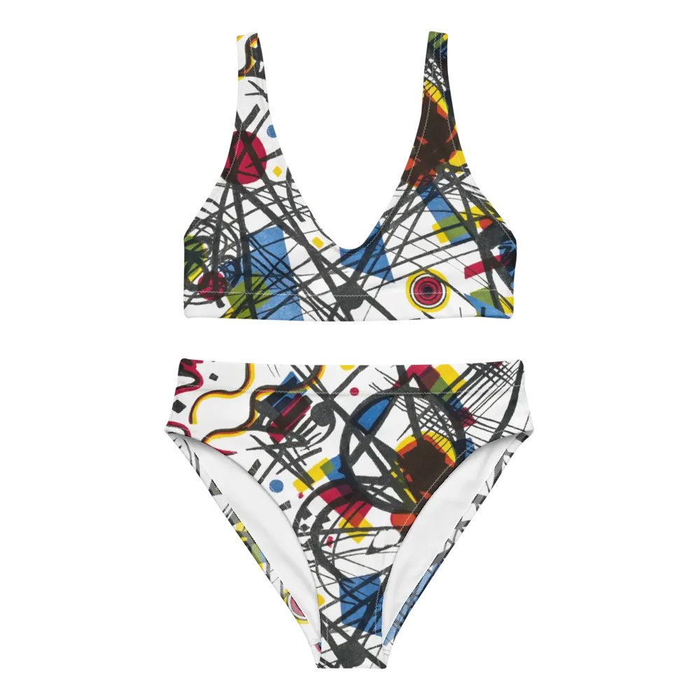 Abstract Lithographic Pattern Design High Waisted Bikini - V3 product image (2)