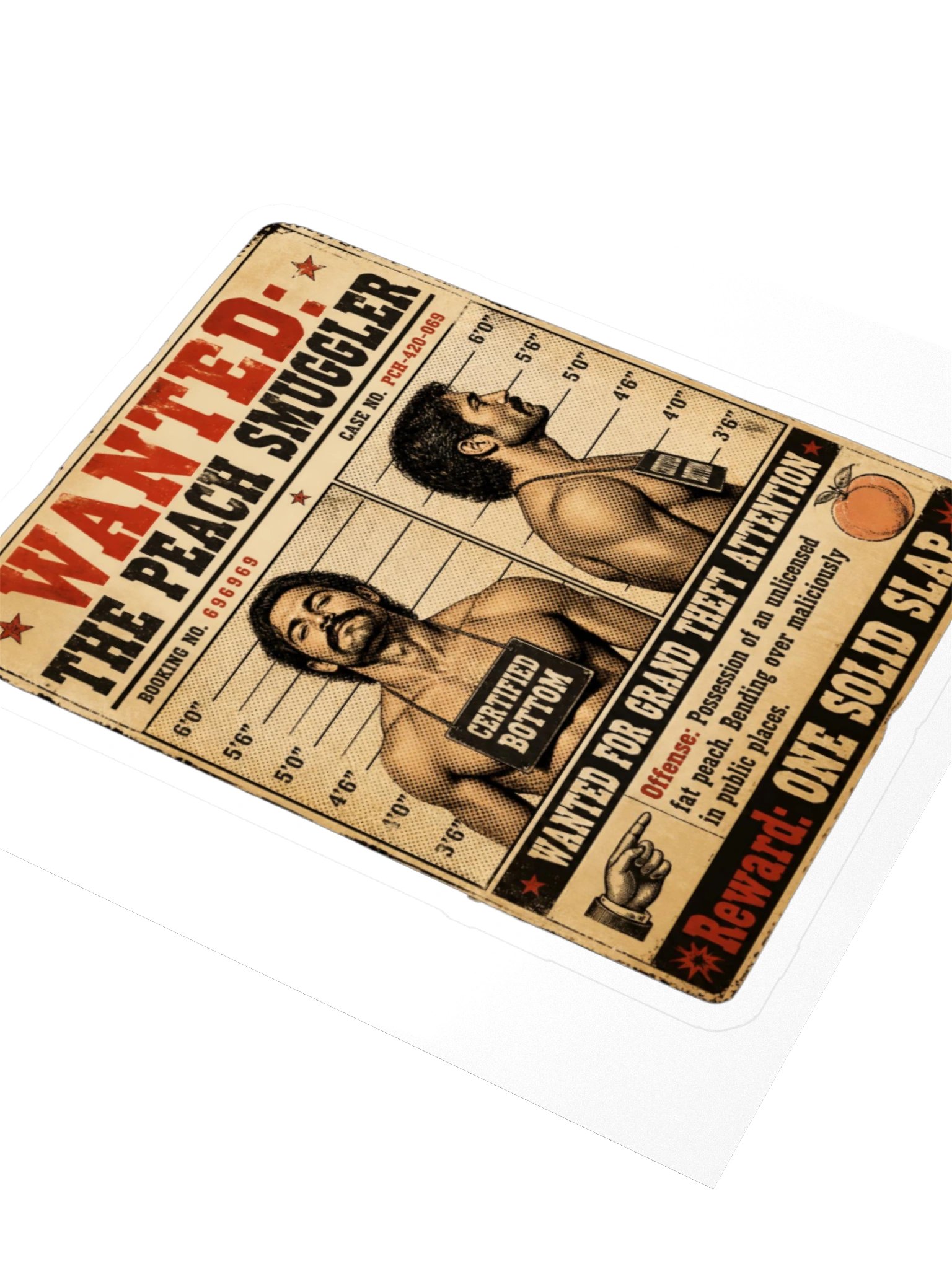 Wanted: The Peach Smuggler Kiss Cut Sticker product image (9)
