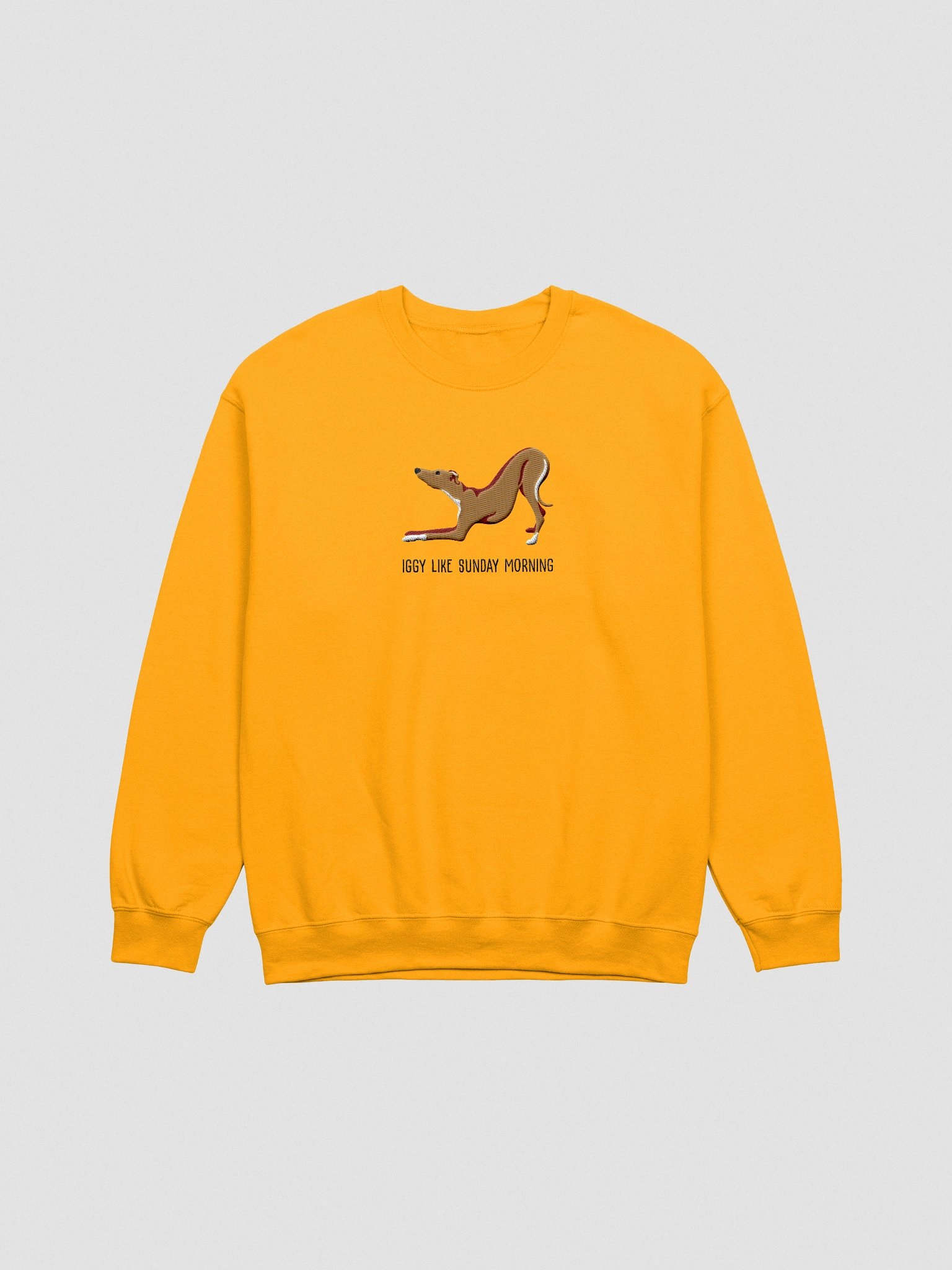 Iggy Like Sunday Morning Sweatshirt (Embroidered) of an Italian Greyhound(Brown) product image (4)