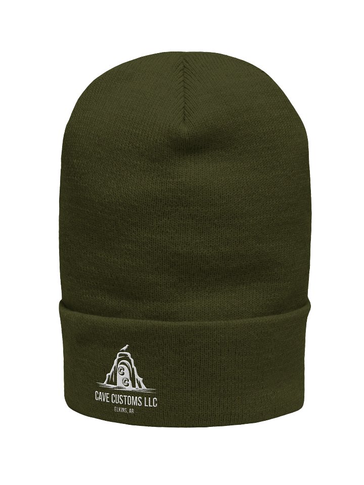 Cave Customs White Logo Cuffed Beanie product image (46)