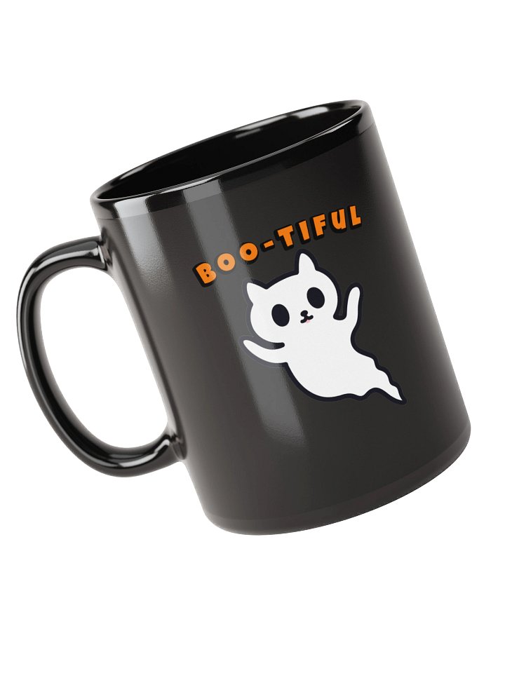 Boo-tiful Cat Ghost Black Mug product image (1)