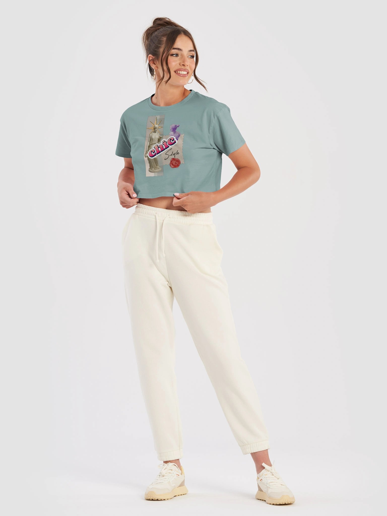 Chic Style Collage Crop Top product image (12)
