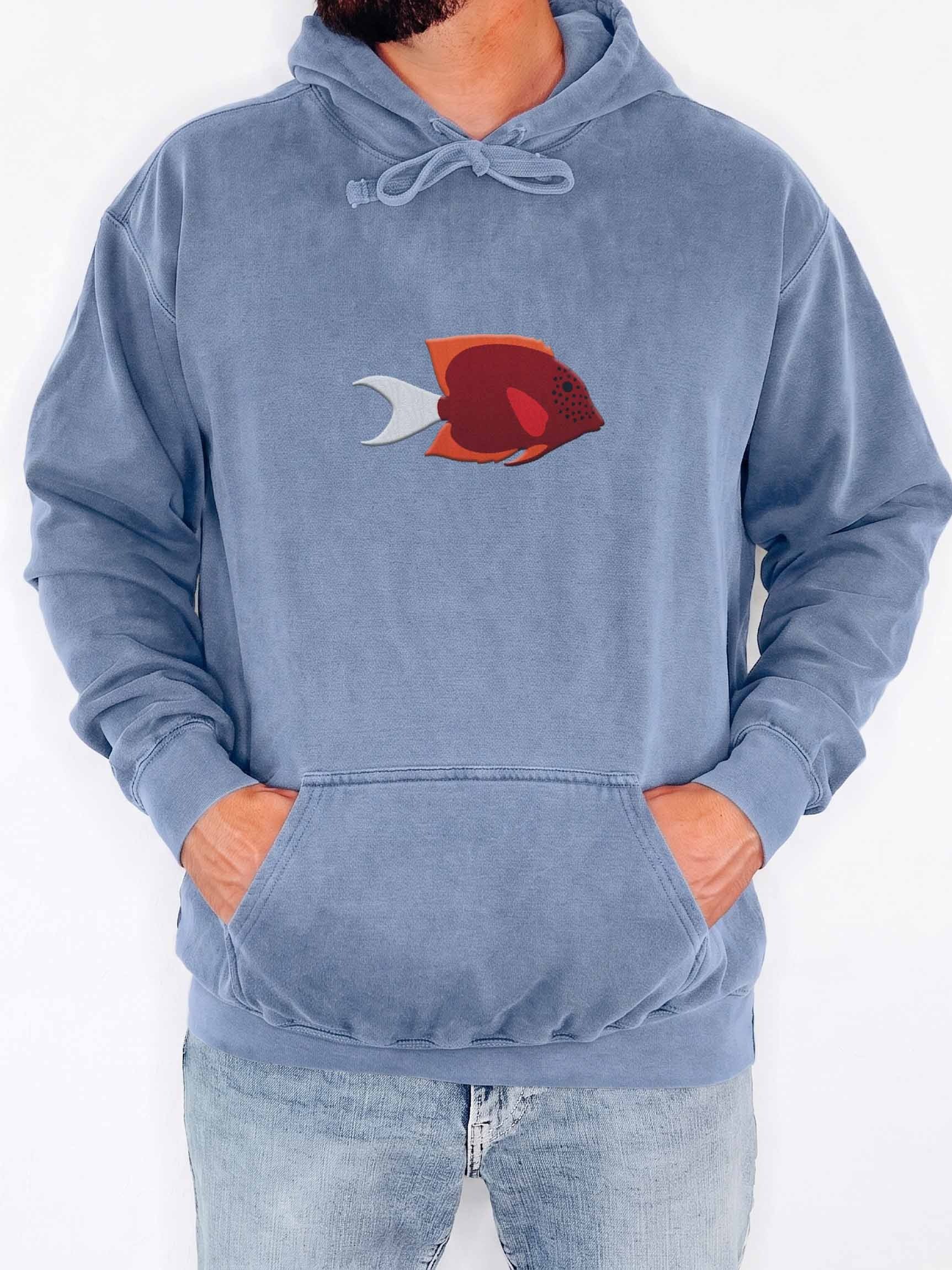 Tomini Tang Embroidered Hoodie | Saltwater Reef Aquarium Fish & Ocean Lover Apparel product image (2)