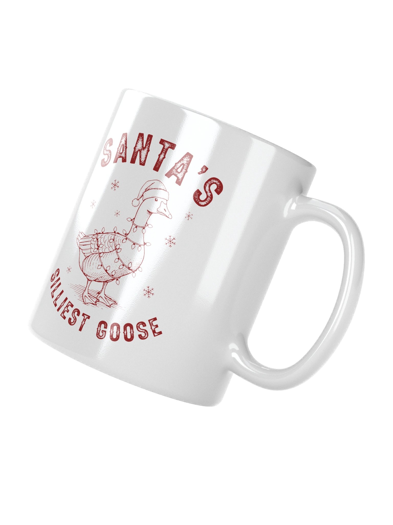 Santa's Silliest Goose White Glossy Mug product image (3)