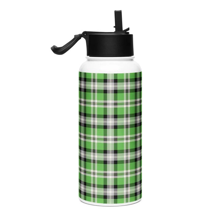 Bright Green, Black, and Gray Water Bottle product image (1)