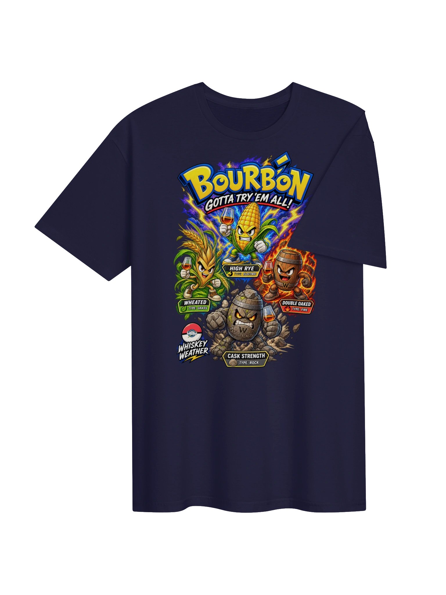 Bourbon Gotta Try ’Em All Types T-Shirt product image (31)