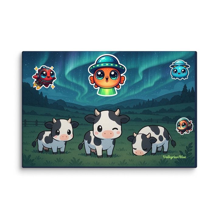 Whimsical Cow UFO Canvas Art product image (1)