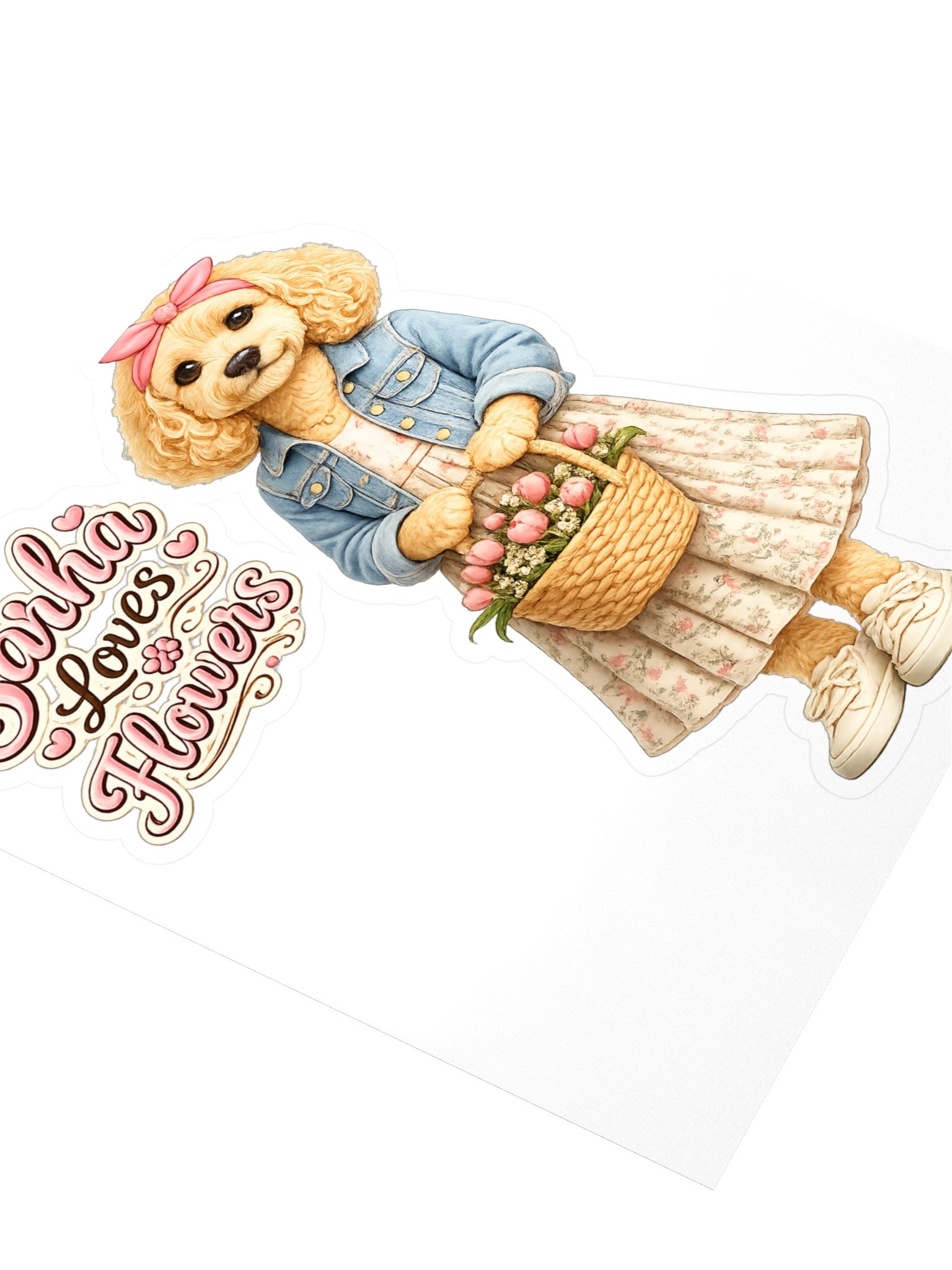 Sarah Loves Flowers Dog Kiss Cut Sticker product image (3)