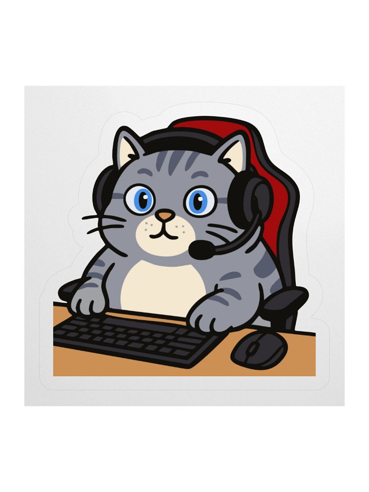 westley the gamer cat sticker product image (2)