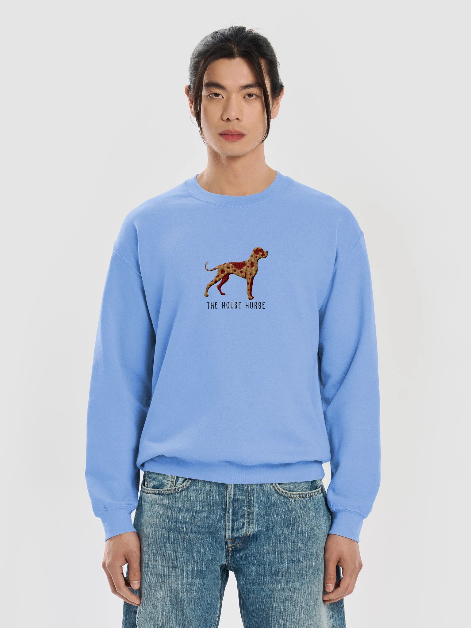 The House Horse Sweatshirt (Embroidered) of a Great Dane(Chocolate Merle) product image (29)