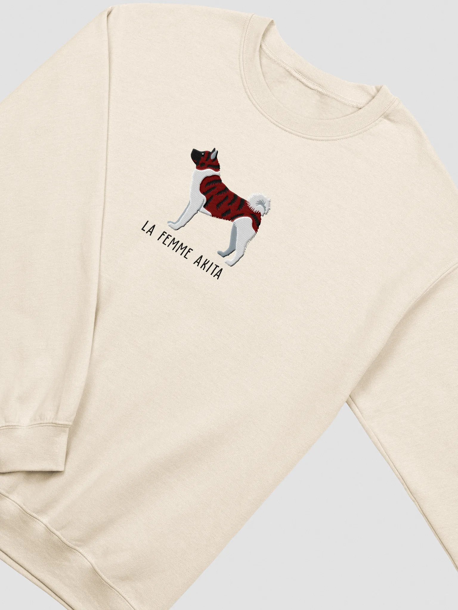 La Femme Akita Sweatshirt (Embroidered) of an American Akita(Red Brindle) product image (6)