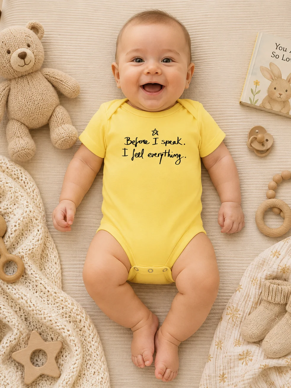 Sensitive Baby Bodysuit, Before I Speak I Feel Everything Onesie, Emotional Intelligence Baby Outfit, Mindful Parenting Gift product image (9)