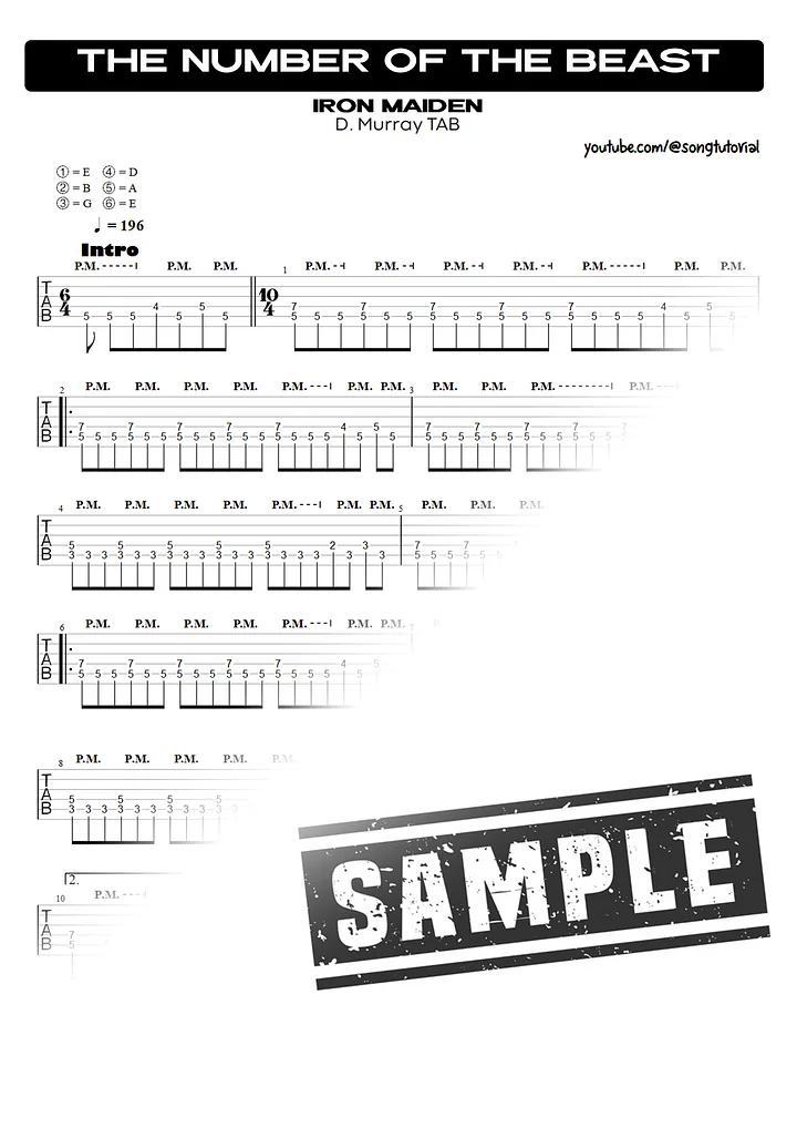 The Number of the Beast (Song) | PDF Tab + Guitar Pro | Iron Maiden product image (2)