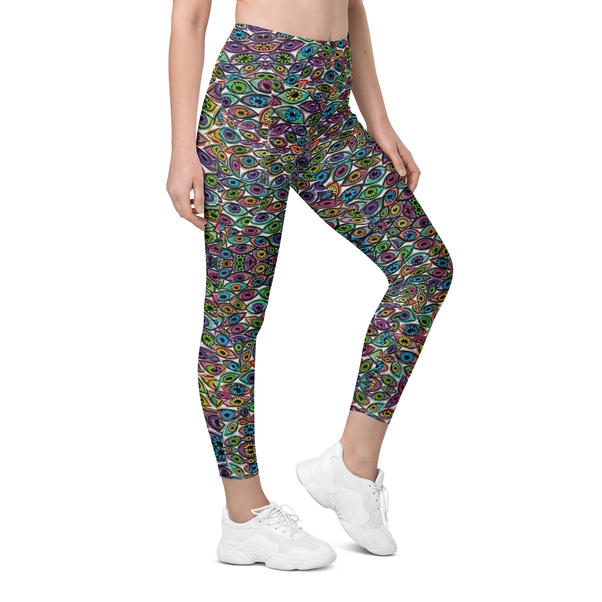 Psychedelic Eyes High Waisted Pocket Leggings | Eye See You Too product image (5)