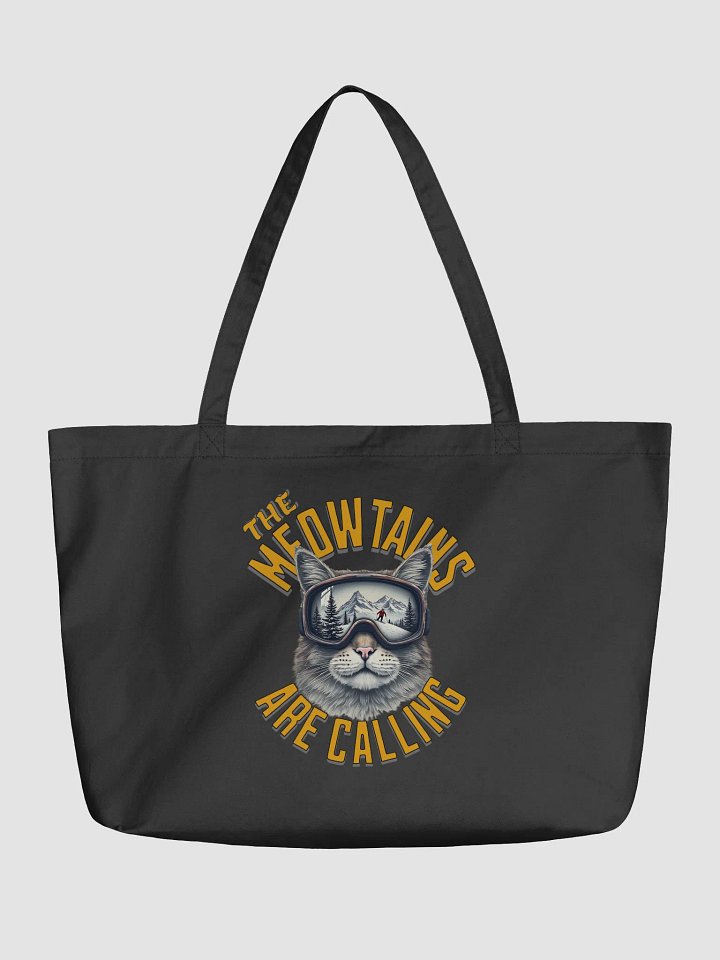 The Meowtains Are Calling Cat Skiing Organic Tote Bag product image (2)