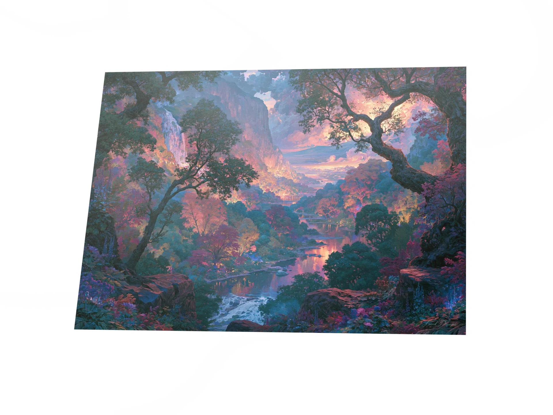 Twilight Forest Art Print — Twilight Valley of Trees product image (3)