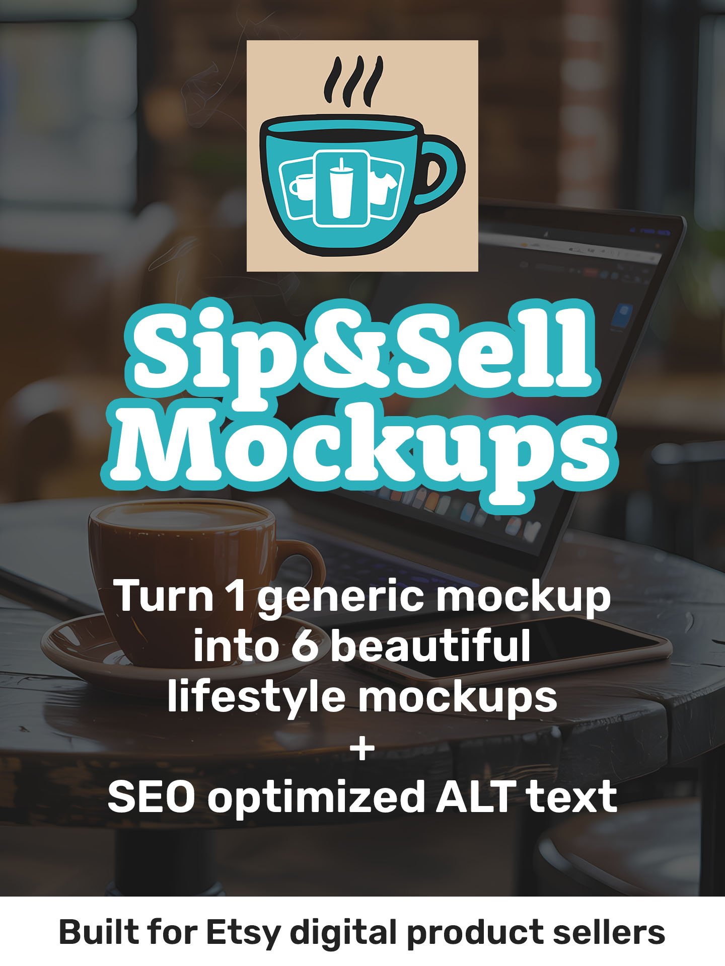 Sip & Sell Mockups - Tumbler Wrap Lifestyle Mockup Generator (App) product image (1)