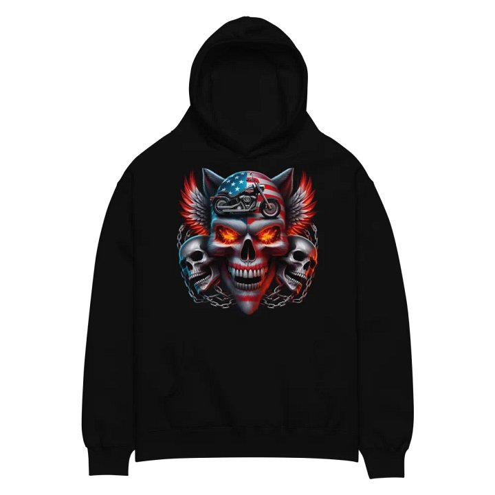 Fierce Patriot Skull Oversized Hoodie #40 product image (2)