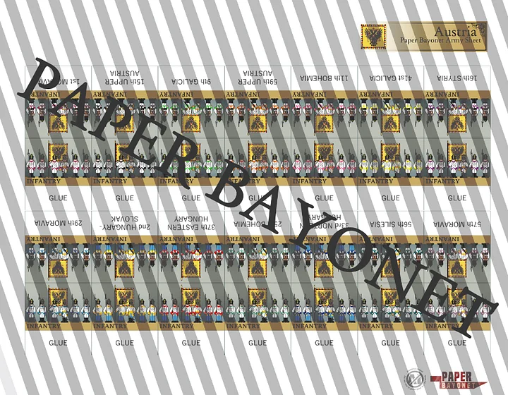 Austria post 1808 Army Supplement Sheet product image (2)