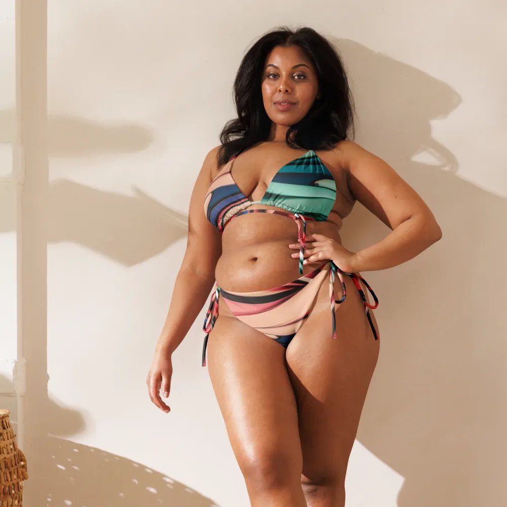 TDS Music Recycled String Bikini Set in Abstract Colors (2XS-6XL) product image (10)