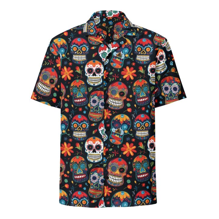 Sugar Skull Pattern-Seamless Day of the Dead Design Hawaiian Shirt product image (1)