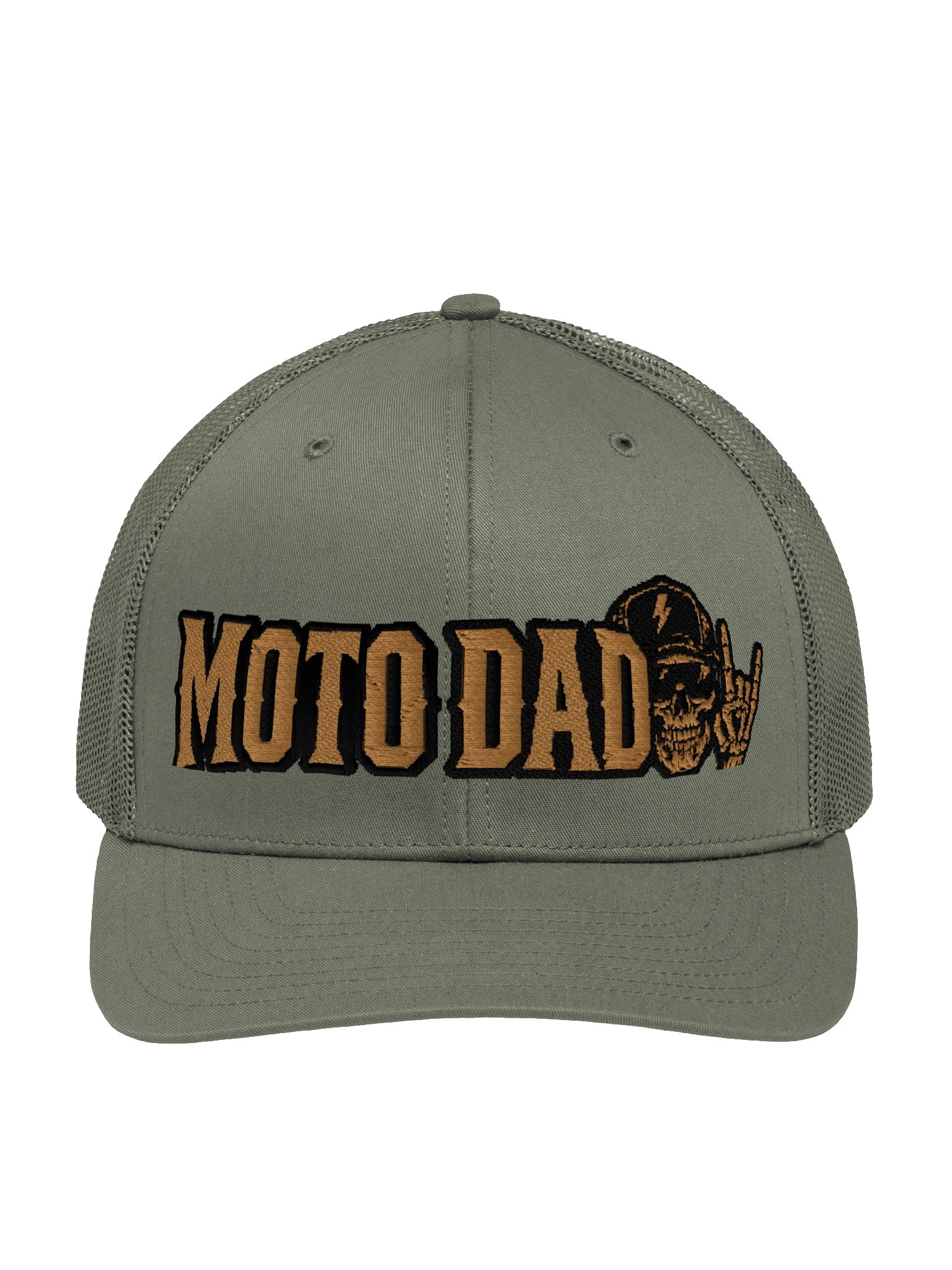 Olive & Brown Moto Dad Richardson Trucker Hat product image (1)