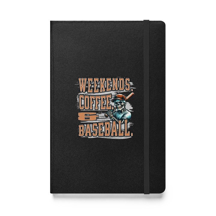 Weekends Coffee And Baseball Skeleton Sketch Hardcover Notebook product image (1)