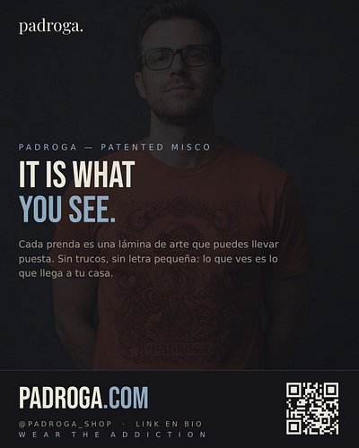 It is what you see.

Cada prenda es una lámina de arte que puedes llevar puesta. Sin trucos, sin letra pequeña: lo que ves es...